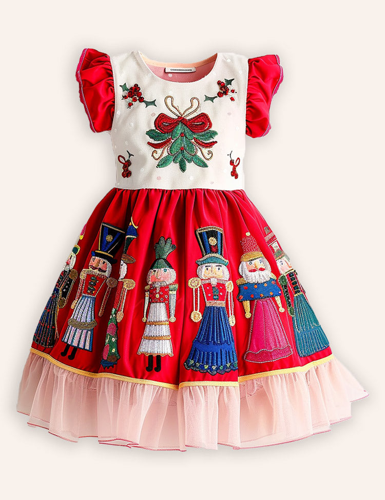 Christmas Nutcracker Applique Dress