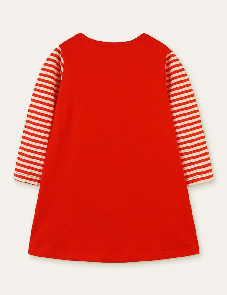 Christmas Tree Puppy Appliqué Gift Embroidered Dress - Mini Berni