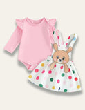 Easter Pleated Sleeveless Romper+Cute Bunny Strap Dress - Mini Taylor