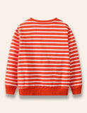 Engineering Vehicle Appliqué Striped Sweatshirt - Mini Taylor