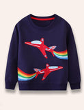 Rainbow Jet Appliqué Sweatshirt - Mini Taylor