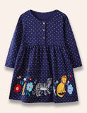 Wild Animal Appliqué Chest Button Dress