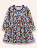 فستان بطباعة قوس قزح كارتوني
