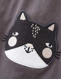 Black White Cat Appliqué Dress