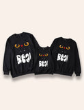 Halloween Cat Printed Glowing Family Matching Sweatshirt