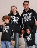 Halloween Skeleton Printed Hooded Family Matching Sweatshirt