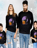 Halloween Black Cat Pumpkin Printed Family Matching Sweatshirt