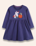 Halloween Cartoon Animal Appliqué Dress