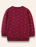 Fluffy Unicorn Appliqué Snow Dotted Sweatshirt