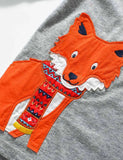 Cute Fox Appliqué Long Sleeve T-Shirt