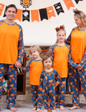 Halloween Pumpkin Dinosaur Family Matching Pajamas