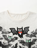 Halloween Multi Bat Printed Long Sleeve T-Shirt