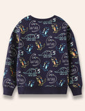 Multi Starry Dinosaur Printed Sweatshirt