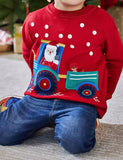 Christmas Santa Claus Truck Appliqué Sweatshirt