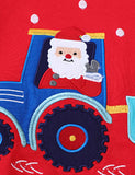 Christmas Santa Claus Truck Appliqué Sweatshirt