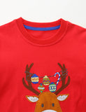 Christmas Reindeer Appliqué Sweatshirt