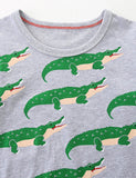 Crocodile Printed Long Sleeve T-Shirt