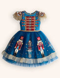 Clearance Sale -  Festival Nutcrackers Tassel Tulle Appliqué Dress