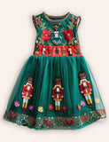 Christmas Nutcracker Applique Tulle Dress
