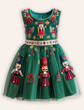 Christmas Nutcracker Applique Tulle Dress