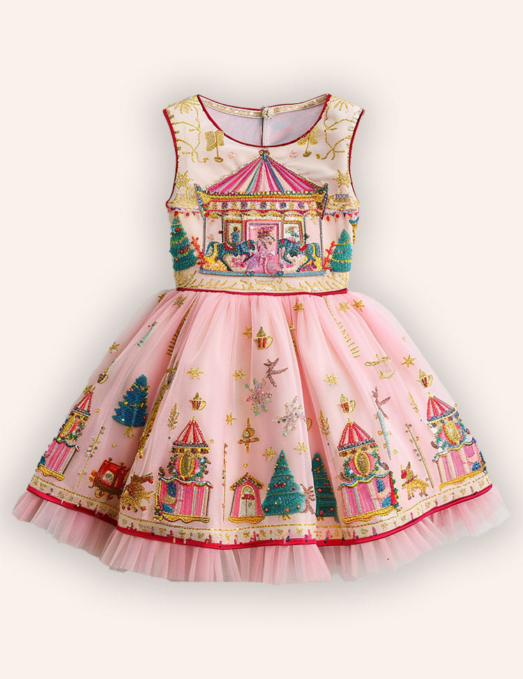 Christmas Carousel Tulle Dress