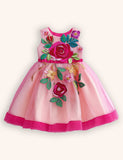 3D Flower Embroidered Tulle Dress