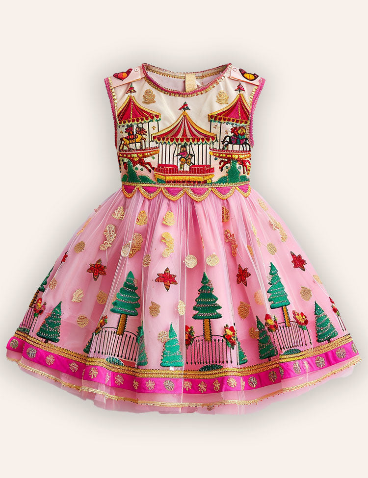 Christmas Carousel Tulle Dress