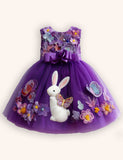 Flower Bunny Party Tulle Dress