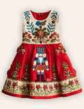 Christmas Nutcracker Embroidery Dress