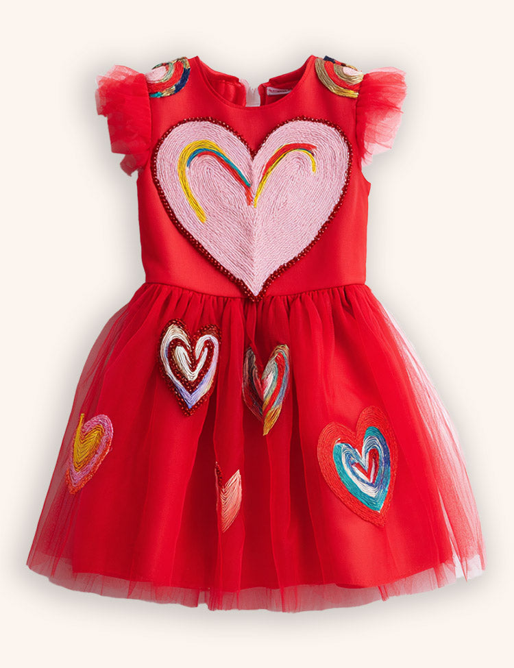 Valentine's Day Heart Party Tulle Dress