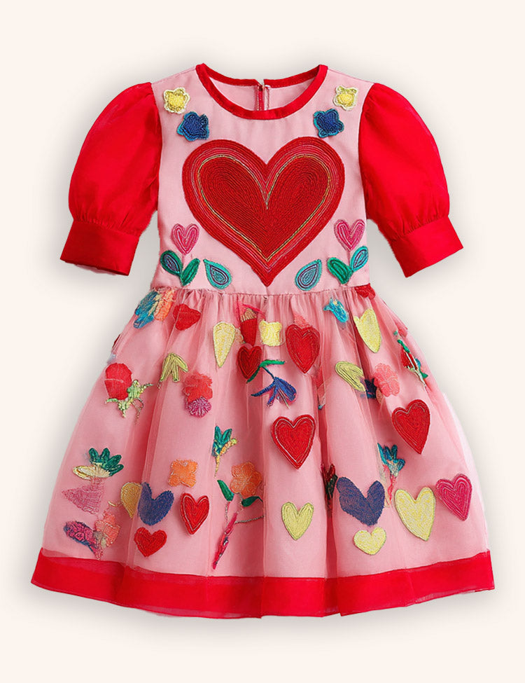 Valentine's Day Heart Party Tulle Dress