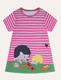 Animal Appliqué Striped Dress - Mini Taylor