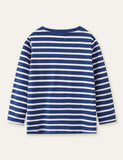 Animal Bus Appliqué Striped Long Sleeve T-shirt - Mini Taylor