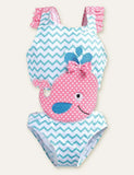 Animal Cute Appliqué One-Piece Swimsuit - Mini Taylor