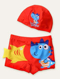 Animal Swimming Shorts + Swimming Cap - Mini Taylor