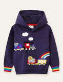 Animal Train Appliqué Hoodie - Mini Taylor