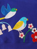 Bird Flower Appliqué Sweatshirt - Mini Taylor