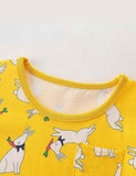 Cartoon Rabbit Print Short Sleeve Princess Dress - Mini Taylor