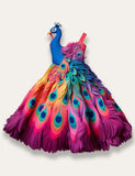 Clearance Sale  - Mom&me Peacock Appliqué Long Dress