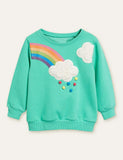 Cloud Rainbow Appliqué Sweatshirt - Mini Taylor