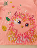 Cute Owl Printed Long Sleeve T-shirt - Mini Taylor