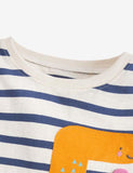 Dinosaur Digital Appliqué Striped T-shirt - Mini Taylor