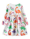 Dinosaur Print Long Sleeve Dress - Mini Taylor