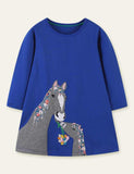 Easter Bunny Appliqué Long Sleeve Dress - Mini Taylor