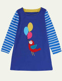 Embroidered Fun Animals Long Sleeve Dress - Mini Taylor