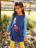 Embroidered Fun Animals Long Sleeve Dress - Mini Taylor