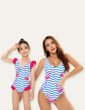 Flamingo Stripes Family Matching Swimsuit