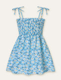 Floral Butterfly Full Printed High Waist Spaghetti Strap Dress - Mini Taylor