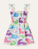 Floral Butterfly Full Printed High Waist Spaghetti Strap Dress - Mini Taylor