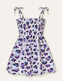 Floral Butterfly Full Printed High Waist Spaghetti Strap Dress - Mini Taylor